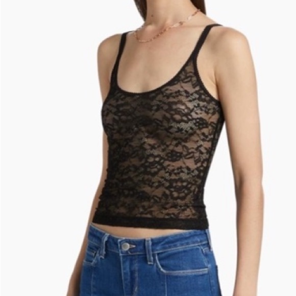 L'AGENCE Tops - L’agence sheer lace tank top, black, XS, never worn
